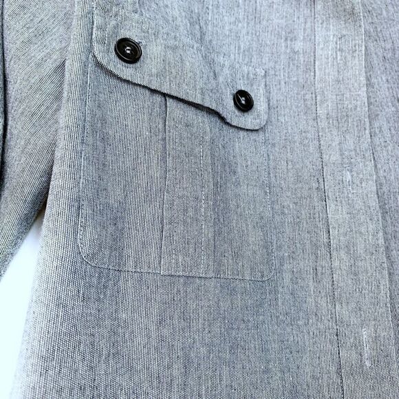 Theory blue striped button shirt-roll up sleeve S - Picture 3 of 5